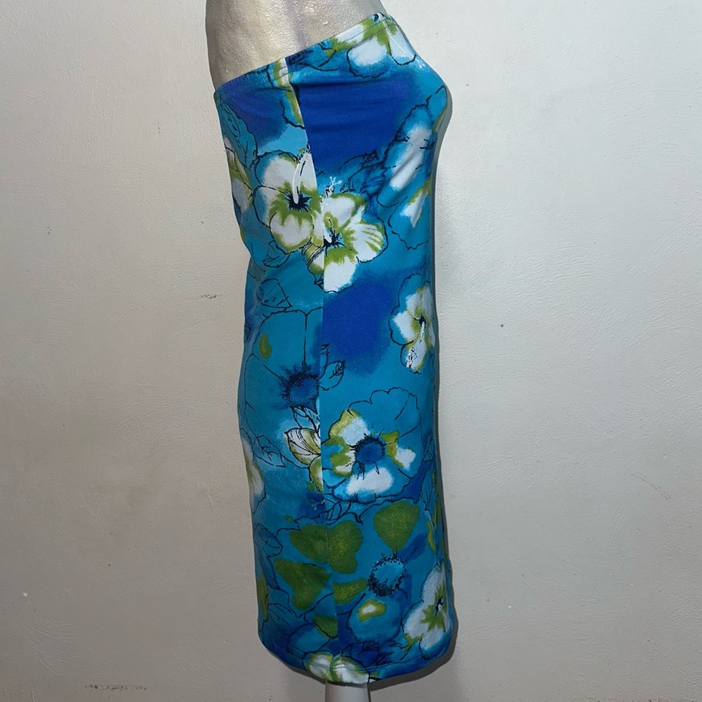 Vtg 90s Tropical Floral Bodycon Dress - Picture 4 of 9